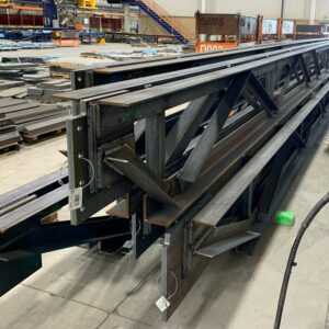 Structural steel being fabricated in Walters facility for seaport District Block L5 Tower.